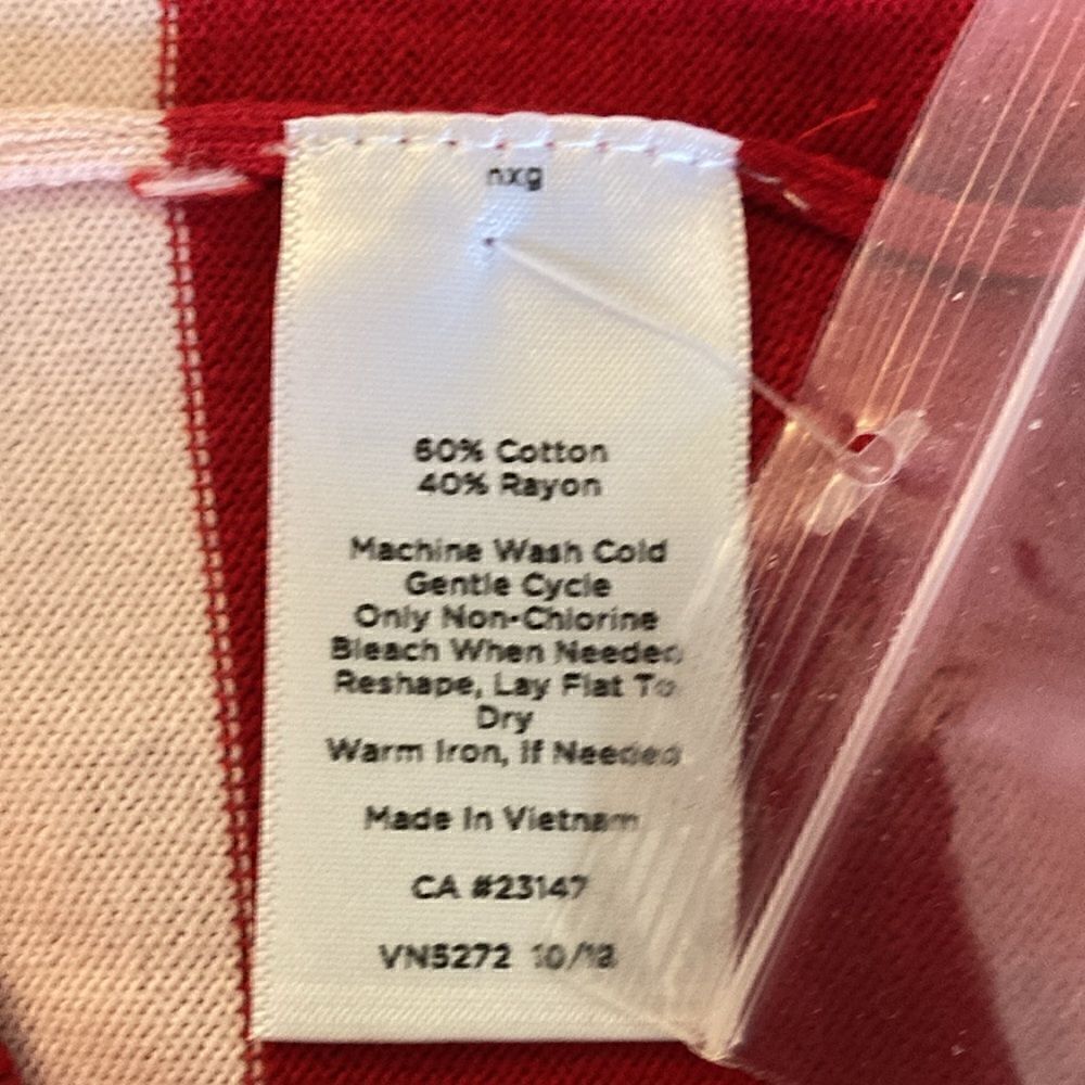 Talbots NWT Woman’s Cotton/ Rayon Striped Cardigan with 3/4 Sleeve. Size XS. - Picture 8 of 8